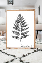 Load image into Gallery viewer,  Black and White Fern Style 4