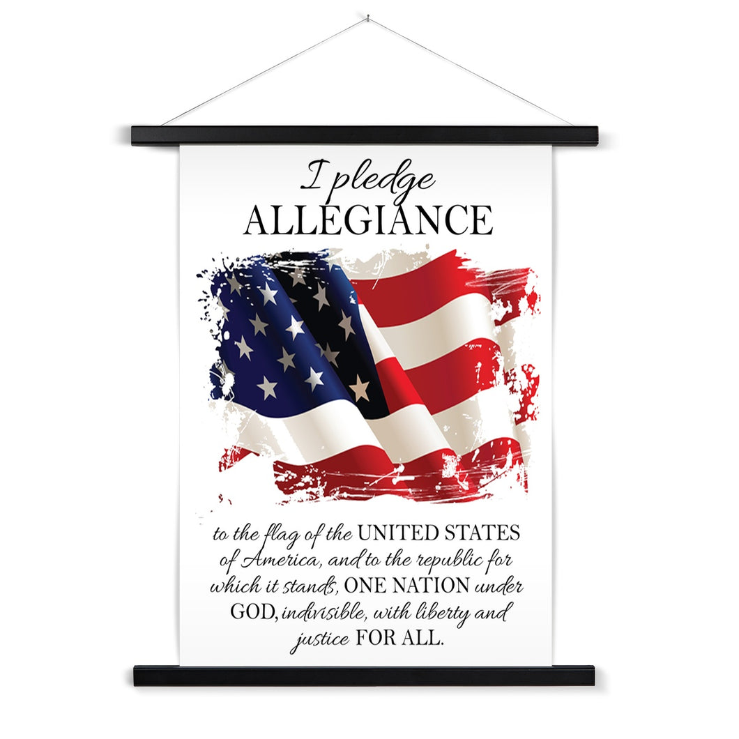 Pledge of Allegiance Fine Art Print with Hanger