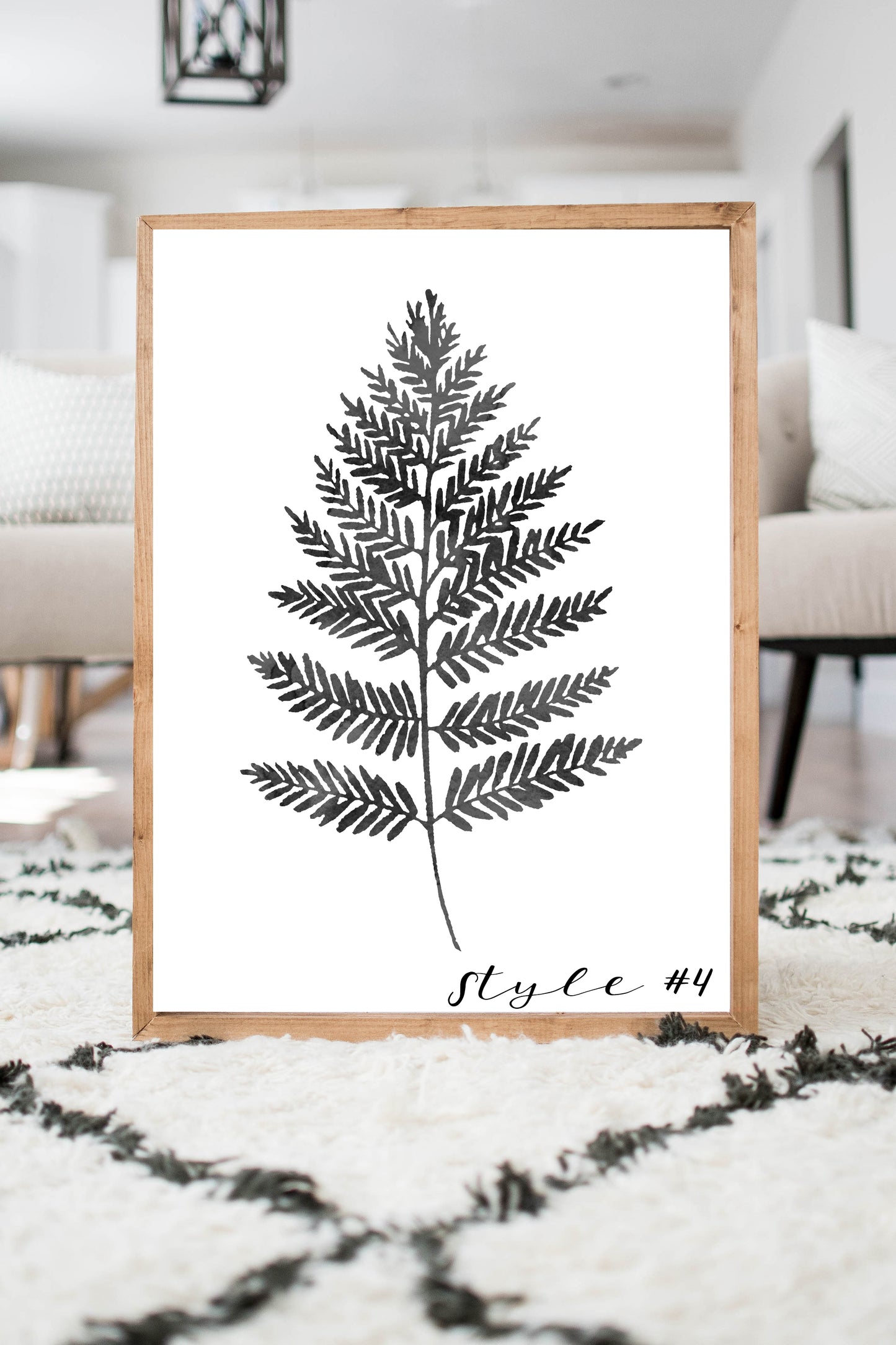  Black and White Fern Style 4